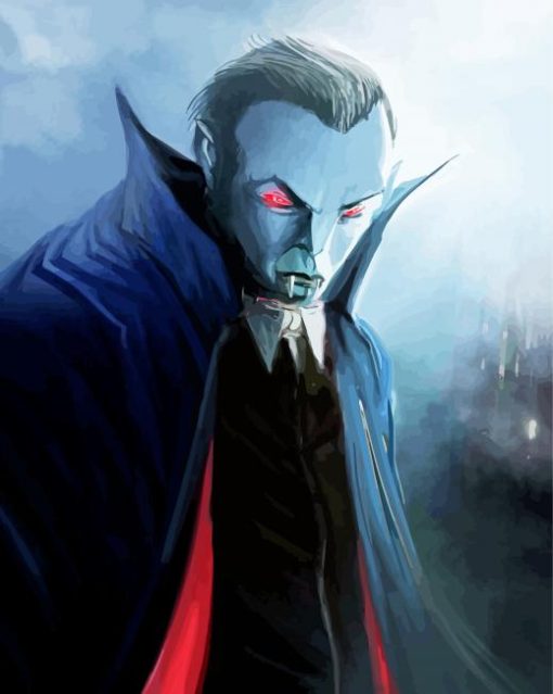Creepy Dracula Man paint by numbers
