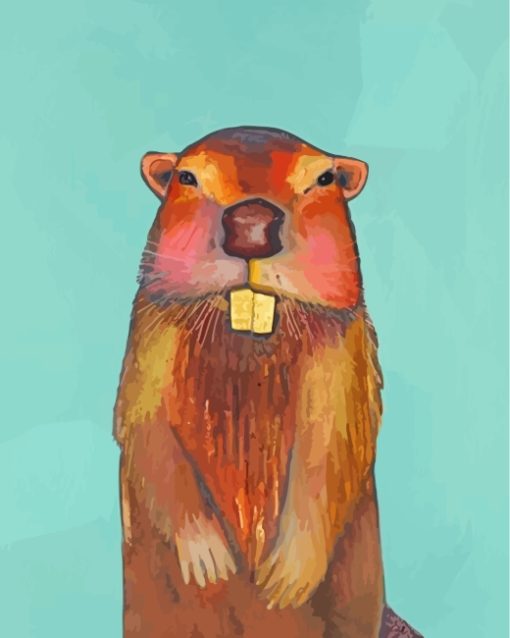 Cute Beaver Animal paint by numbers