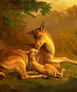 Deer And Baby Fawn paint by numbers