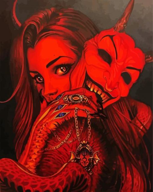 Devil Girl Art paint by numbers