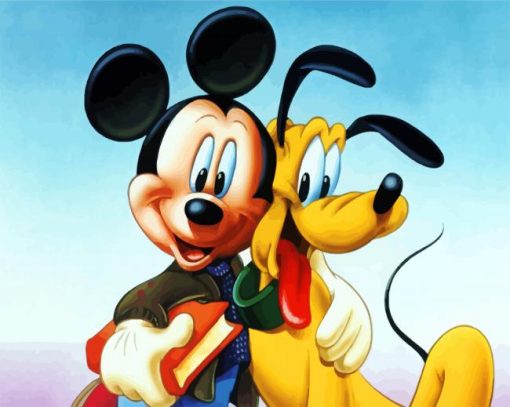 Mickey Mouse And Pluto paint by numbers