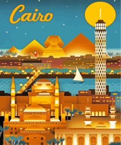 Egypt Cairo Poster paint by numbers