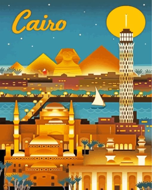 Egypt Cairo Poster paint by numbers