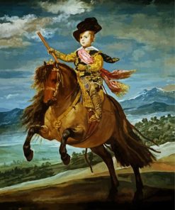 Equestrian Portrait Of Prince Balthasar Charles paint by numbers