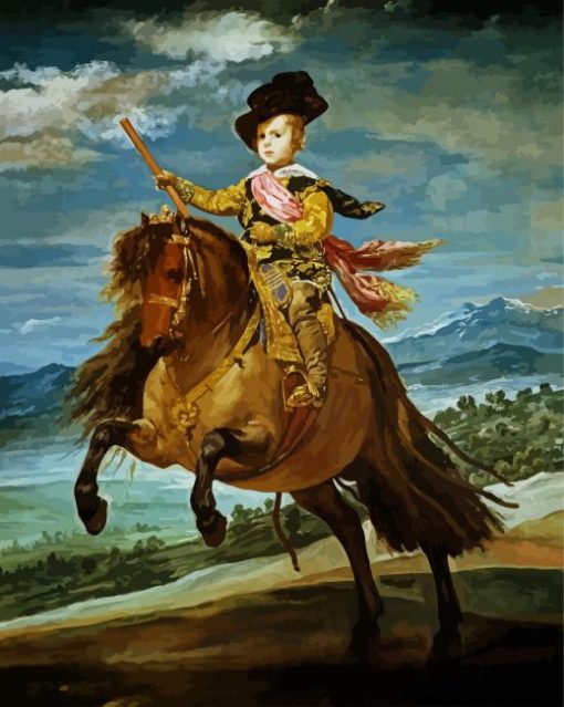 Equestrian Portrait Of Prince Balthasar Charles paint by numbers