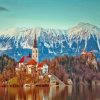 Lake Bled Slovenia paint by numbers