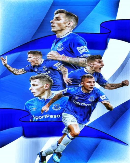 Everton Footballers paint by numbers