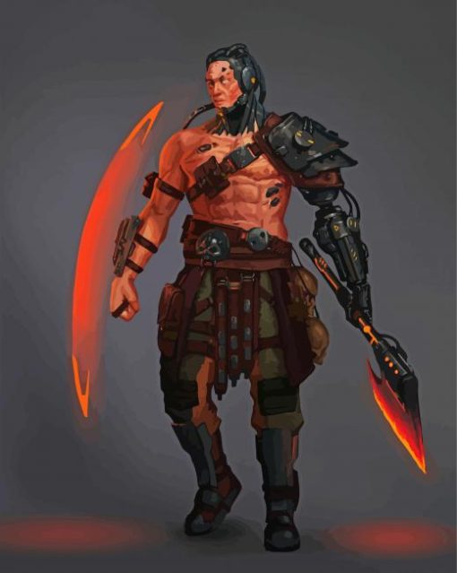 Fantasy Barbarian paint by numbers