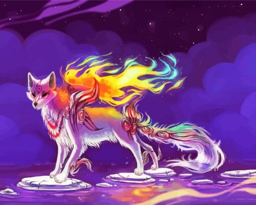 Fantasy Kitsune Fox paint by numbers