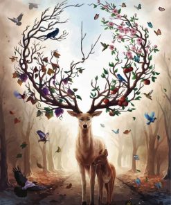 Fantasy Seasons Stag paint by numbers