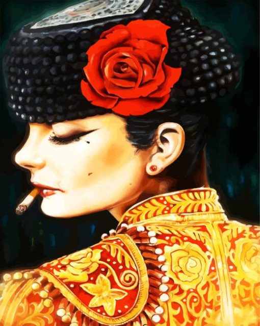 Female Matador Smoking paint by numbers