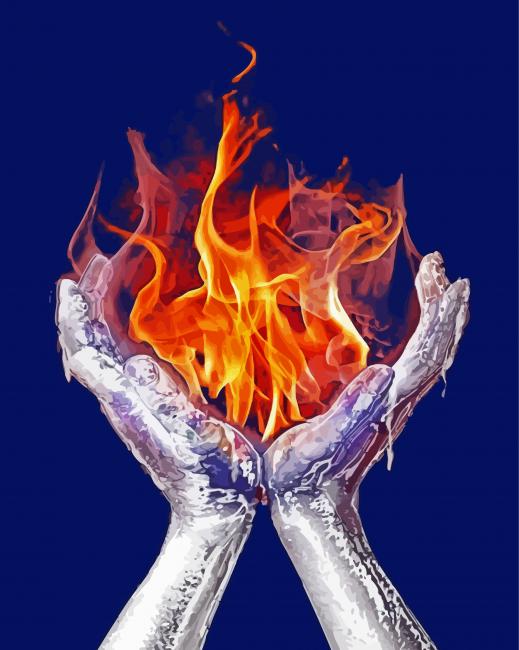 Fire Hands Art paint by numbers