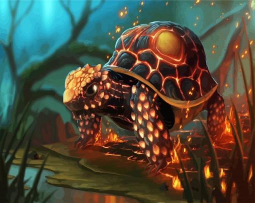 Fictional Fire Tortoise paint by numbers