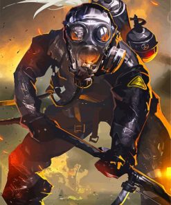 Firefighter With Gas Mask paint by numbers