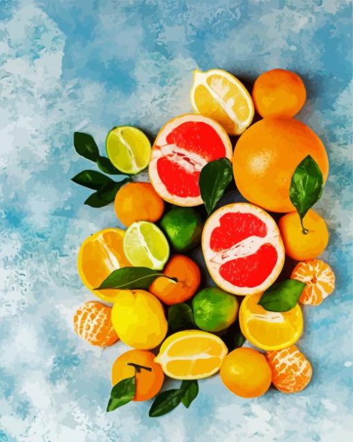 Fresh Citrus Fruits paint by numbers
