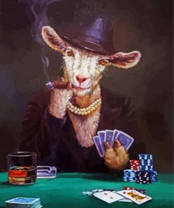 Smoking And Gambling Goat paint by numbers