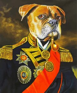 General Dog With Pipe paint by numbers