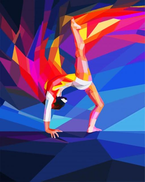 Geometric Gymnastic Girl paint by numbers