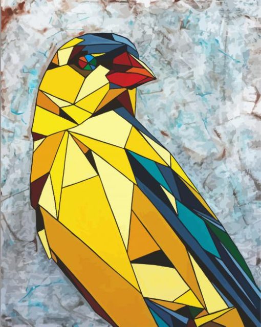 Geometric Goldfinch paint by numbers