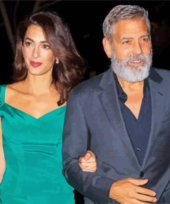 George Clooney And His Wife paint by numbers