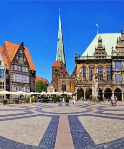 Beautiful Bremen City paint by numbers