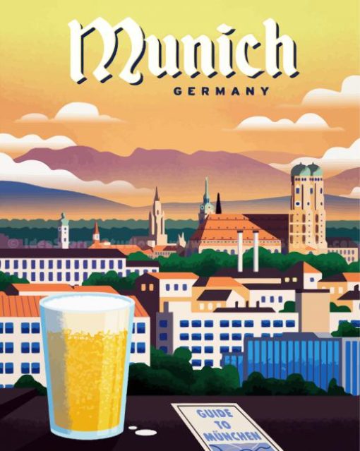 Munich Germany Poster paint by numbers