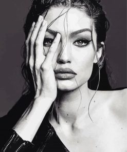Black And White Gigi Hadid paint by numbers