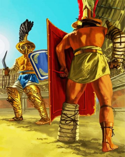 Gladiators Fight paint by numbers