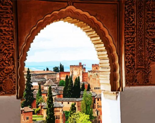 Alhambra Palace In Granada paint by numbers