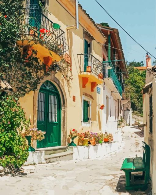 Beautiful Corfu Streets paint by numbers