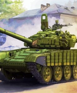Green Military Tank paint by numbers