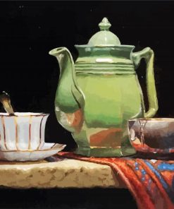 Green Teapot paint by numbers