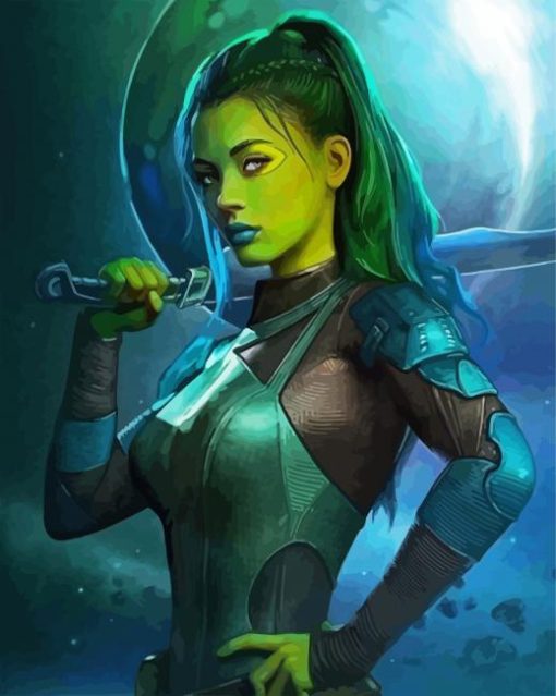 Gamora Character paint by numbers
