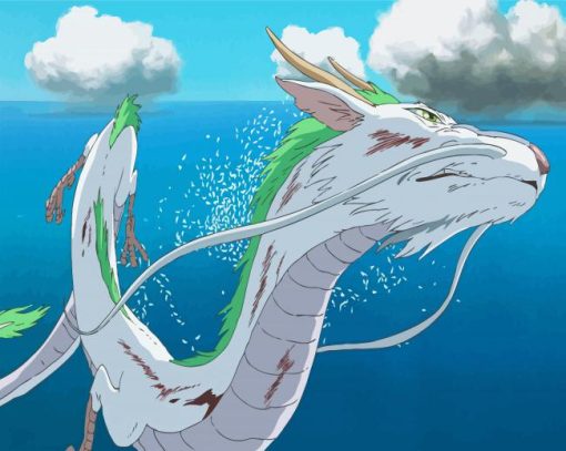 White Haku Dragon paint by numbers