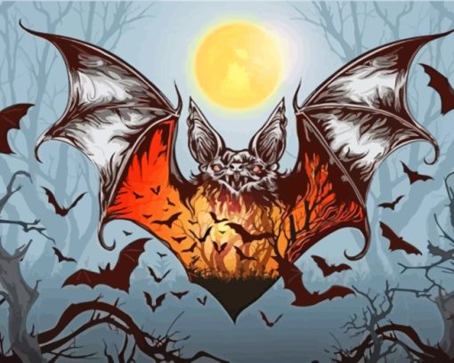 Halloween Bat Art paint by numbers