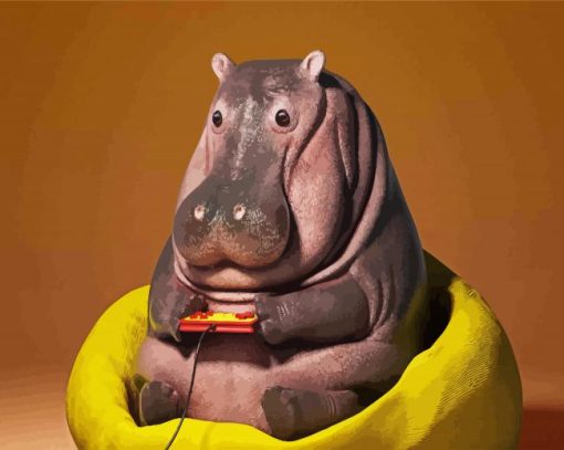 The Hippopotamus Gamer paint by numbers