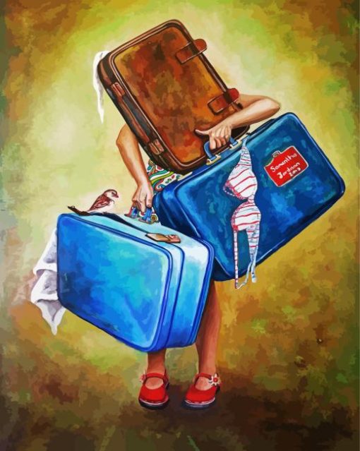 Holding Bags Art paint by numbers