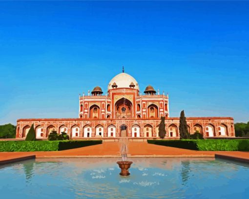 Humayun's Tomb New Delhi paint by numbers
