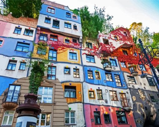 Hundertwasser House paint by numbers