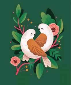 Illustration Doves Birds paint by numbers
