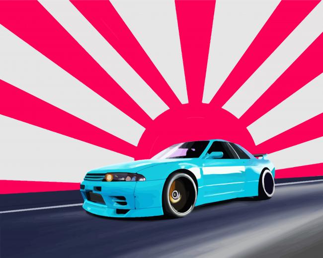 Illustration Nissan Car paint by numbers