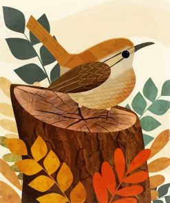 Illustration Wren Bird paint by numbers