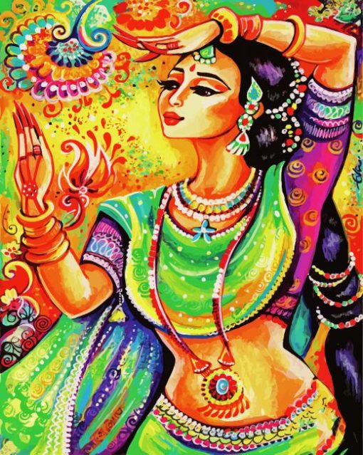 Colorful Indian Dancer paint by numbers