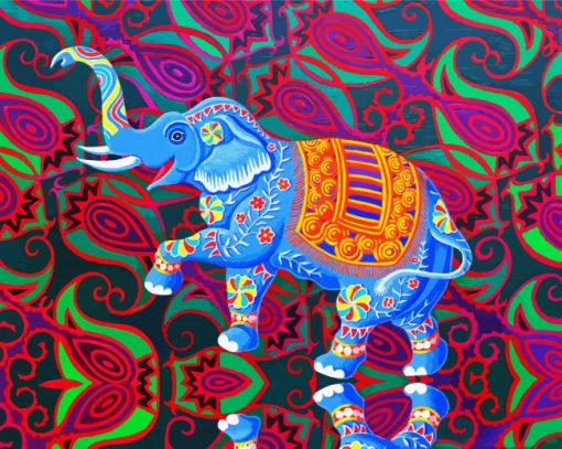 Happy Indian Elephant paint by numbers