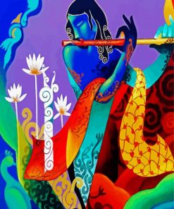Indian Playing Flute Art paint by numbers