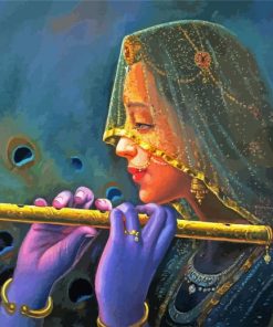 Indian Flute Player Art paint by numbers