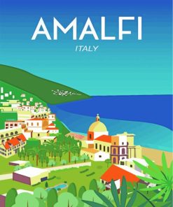 Italy Amalfi Coast Poster paint by numbers