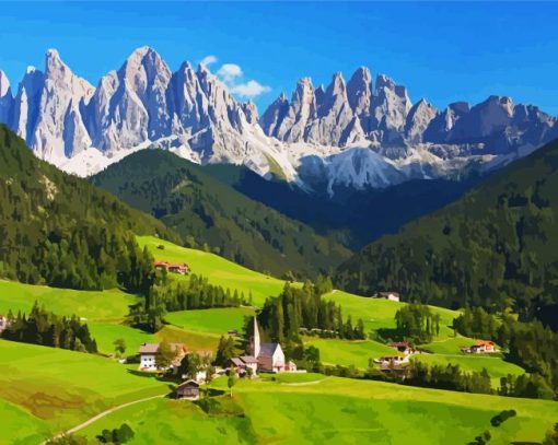 The Dolomite Mountains paint by numbers