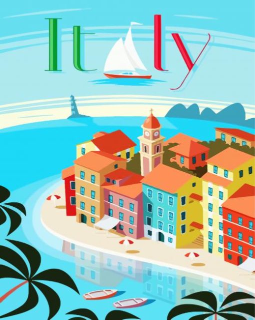 Italy Portofino Poster paint by numbers