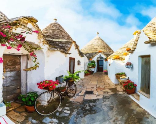 Italy Puglia Houses paint by numbers